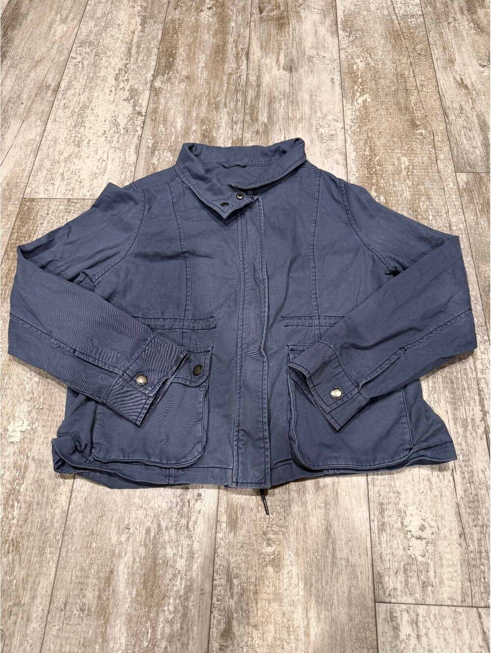 Aeropostale L Blue Cotton Utility Field Jacket